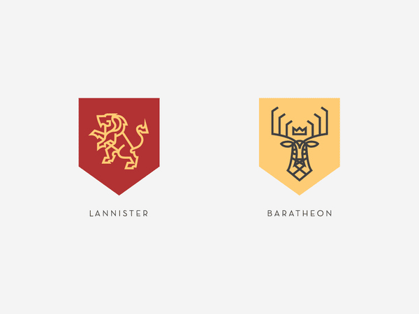 Sigils of the Houses of Westeros graphics by Darrin Crescenzi