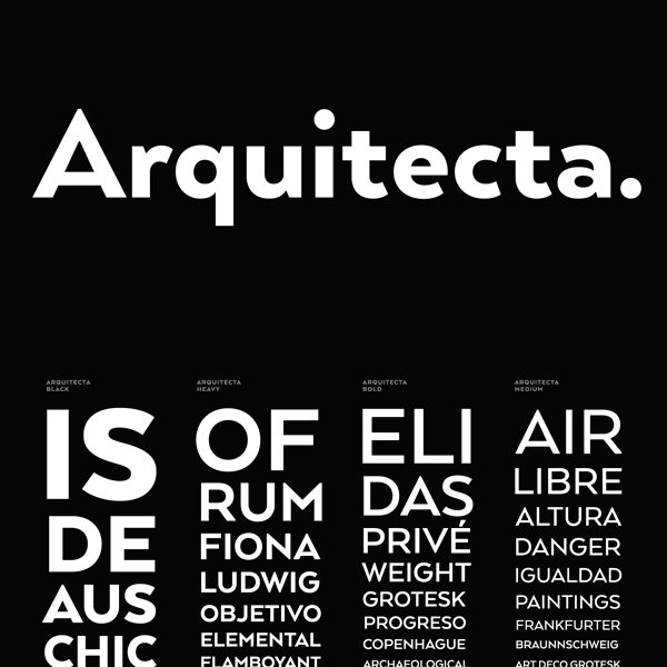 Arquitecta humanist font family by Latinotype