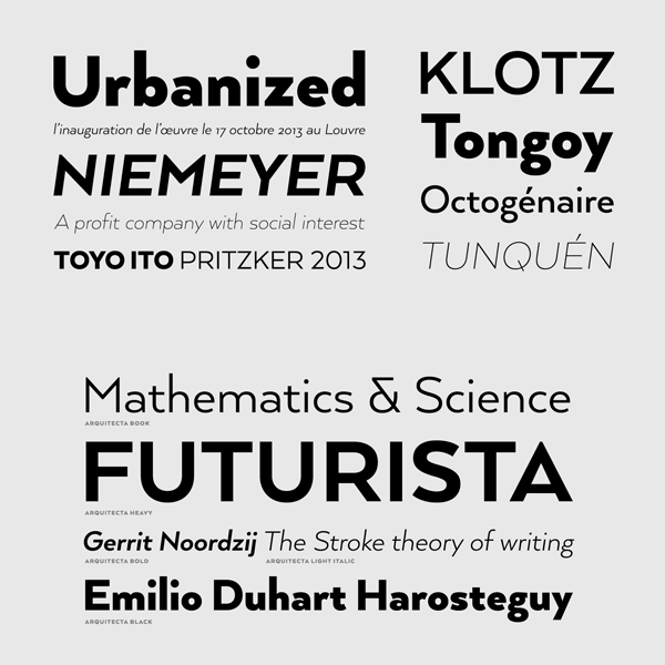 Arquitecta humanist typeface by Latinotype