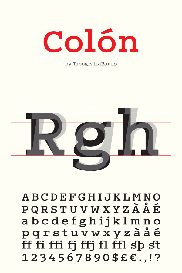 COLÓN slab serif font family