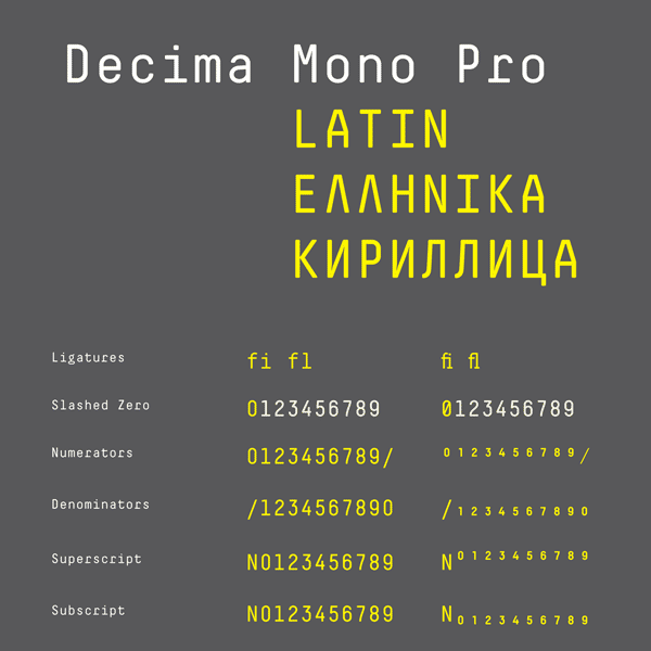 Decima Mono Pro Typeface by TipografiaRamis