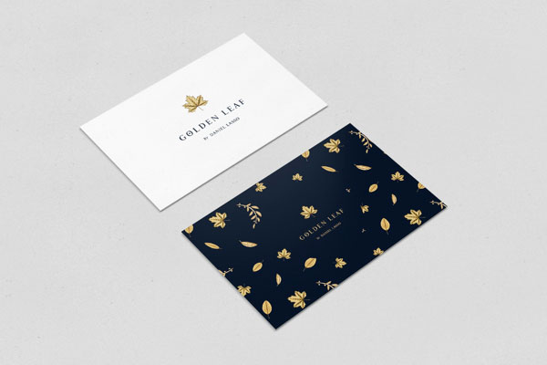 Golden Leaf Business Card Design by Daniel Lasso Casas