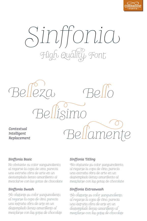 Sinffonia - decorative font family by Corradine Fonts