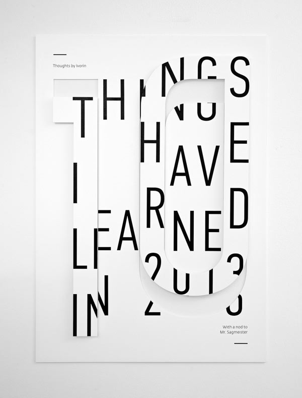 10 Things I Have Learned - Graphic Project by Ivorin Vrkaš