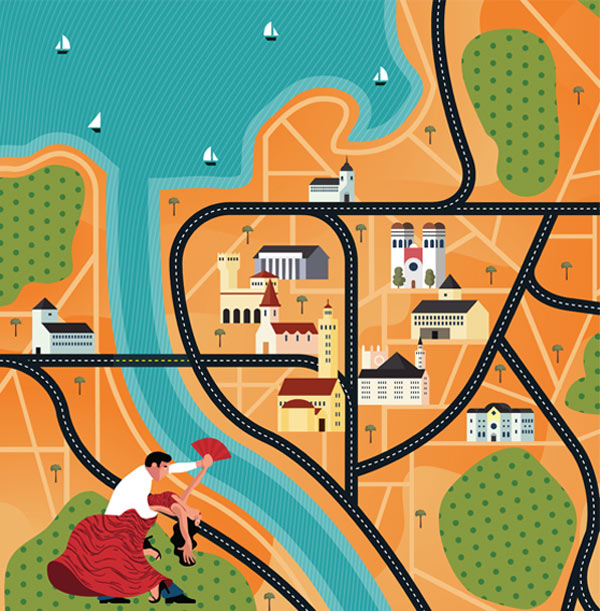 Illustrated Map of Seville