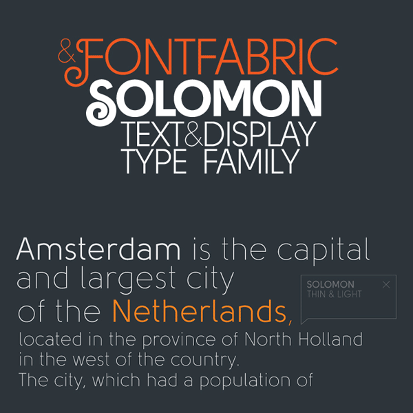 Solomon - Text and Display Type Family from Fontfabric