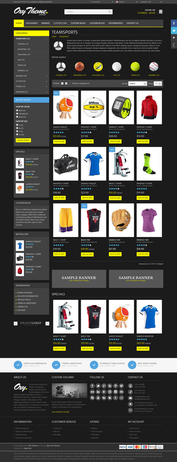 OXY - Online Shop OpenCart Theme - Left Sidebar
