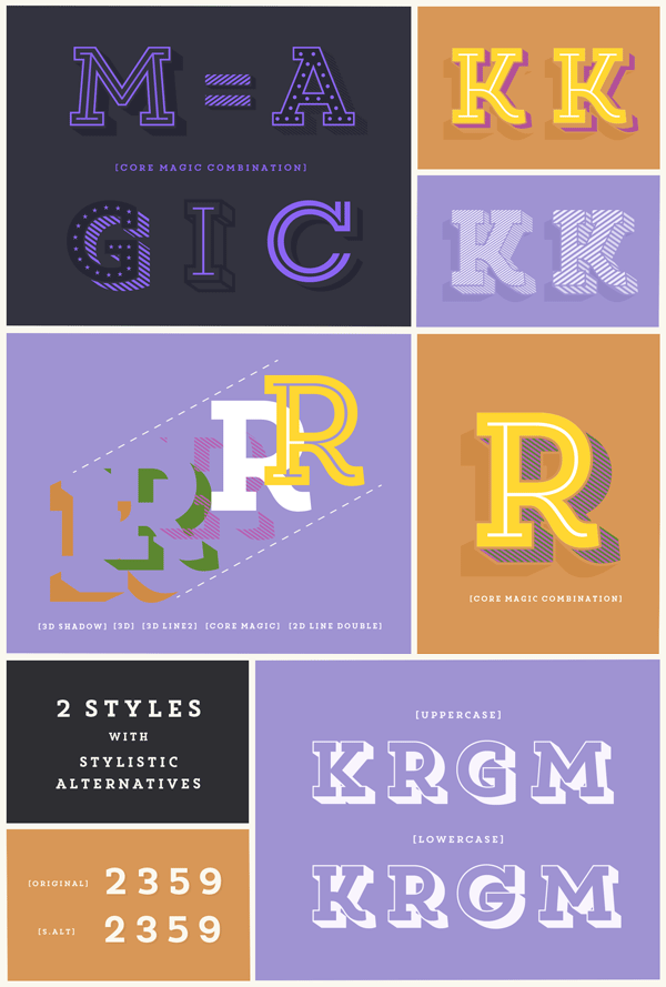 Core Magic - layered slab-serif font family from S-Core