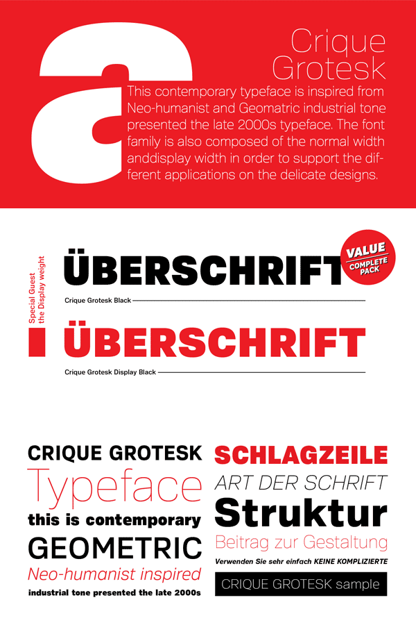Crique Grotesk Font Family from Stawix