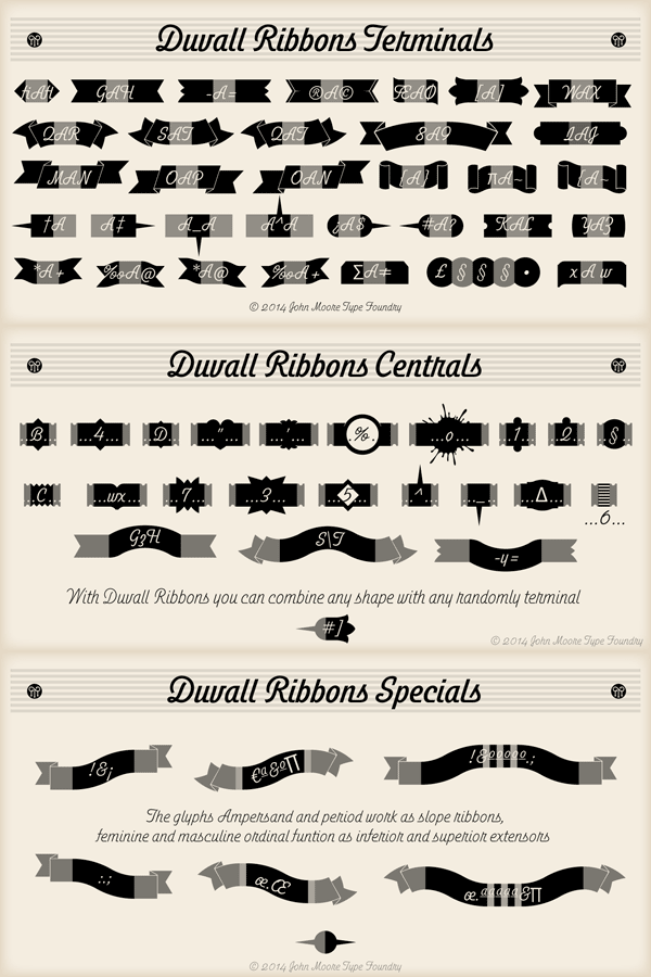Duvall - font family from - ribbons