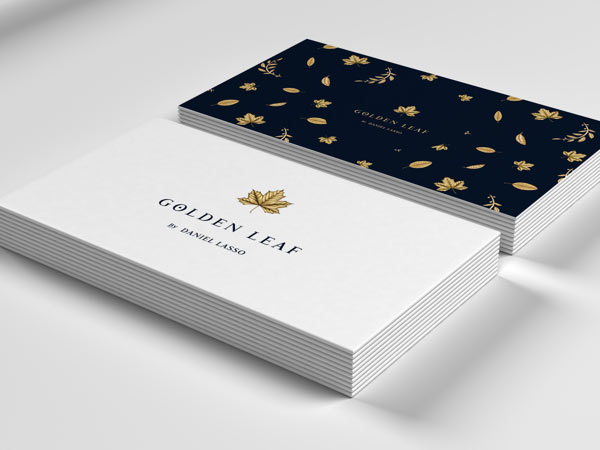 Golden Leaf Business Cards by Daniel Lasso Casas