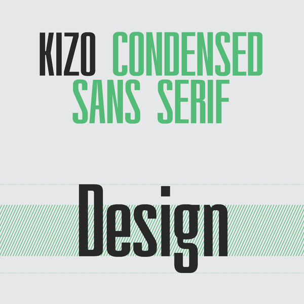 Kizo Condensed Sans Serif Font Family