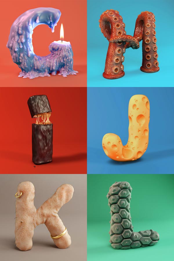 The Sculpted Alphabet by FOREAL (G - L)