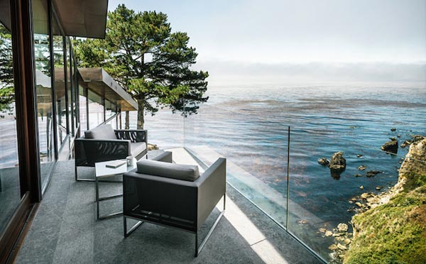The House at Big Sur, California provides a great view of the pacific ocean.