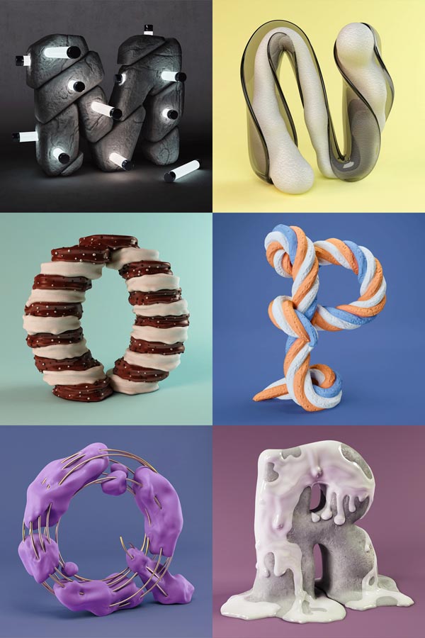 The Sculpted Alphabet by FOREAL (M - R)