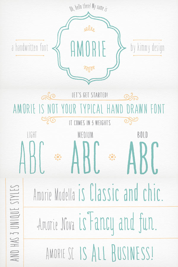 Amorie hand drawn font by Kimmy Design