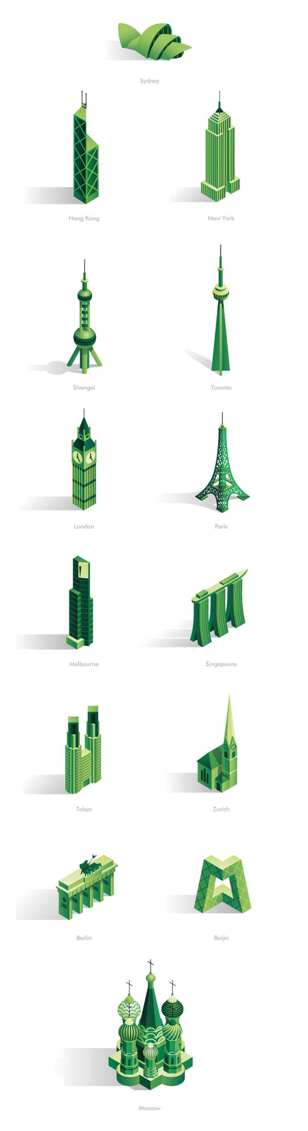 CBRE Animated Infographics - Isometric City Icons