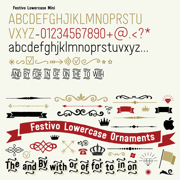 Festivo LC - Lowercase Mini and Ornaments