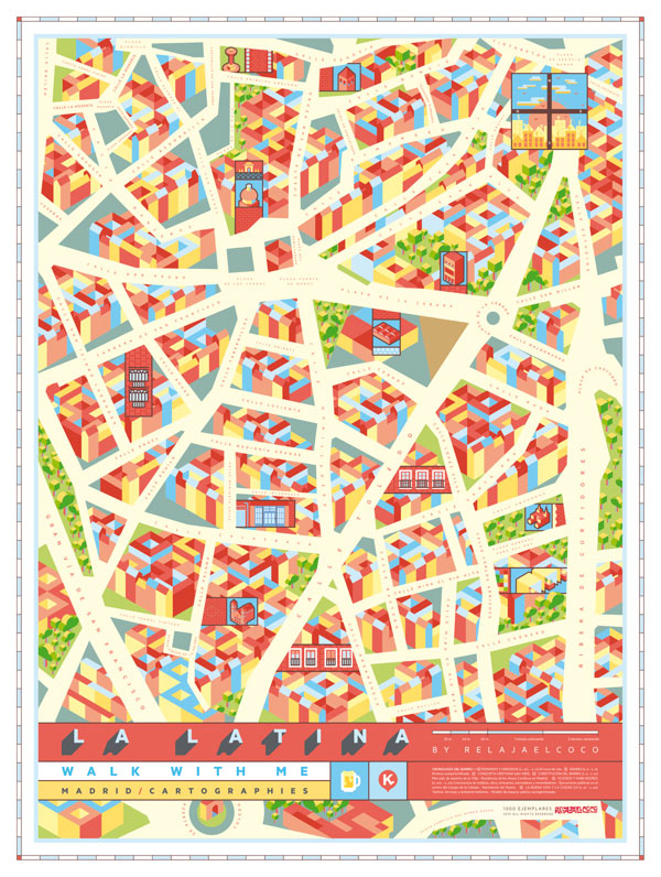 La Latina - Madrid Map - Poster Illustration
