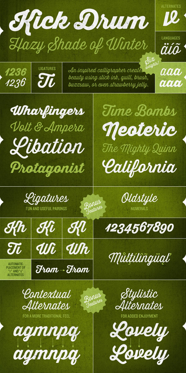 Thirsty Script - Vintage Font Family from Yellow Design Studio