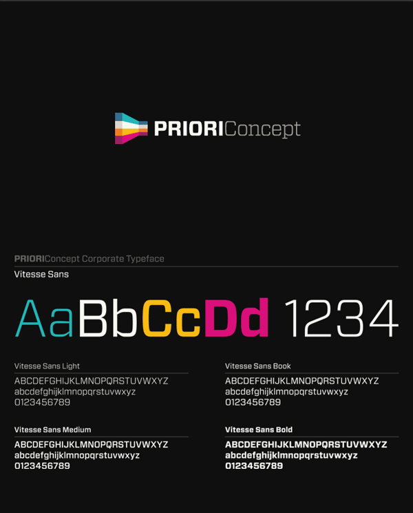 Priori Concept - Logo and Corporate Typeface