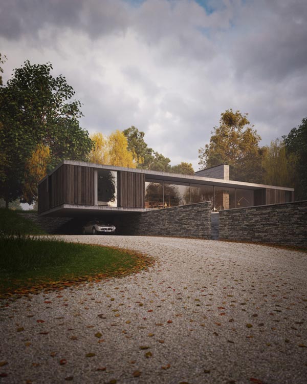 The Quest, high quality architectural renderings of a replacement dwelling in Swanage, Dorset, UK by Ström Architects