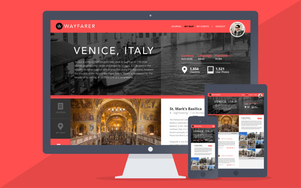 Wayfarer - Travel Website and App Design Concept by Kristian Hay