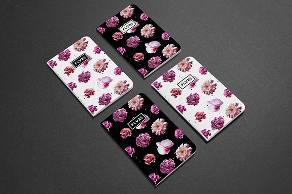 Beautifully designed notebooks for florist brand.
