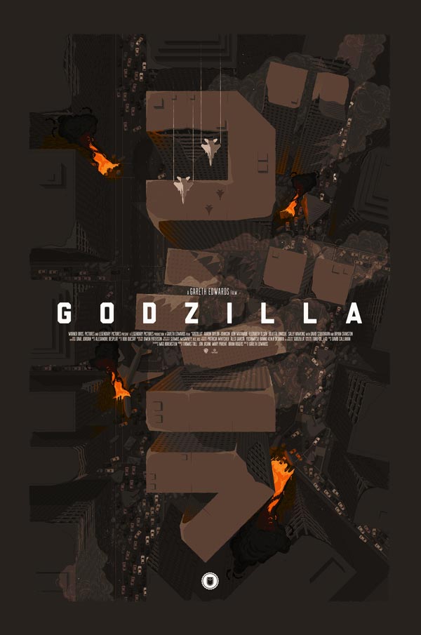 Unofficial alternative Godzilla movie poster by Thomas Walker - Commissioned by Shortlist