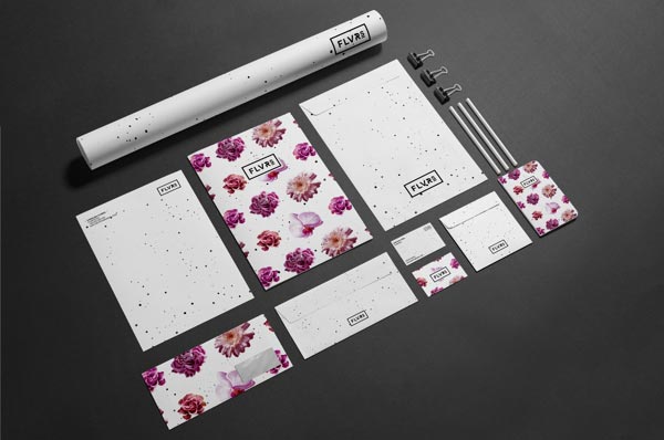 FLVR'S  floral identity design and stationery by Agata Fotymska for Polish florist company.