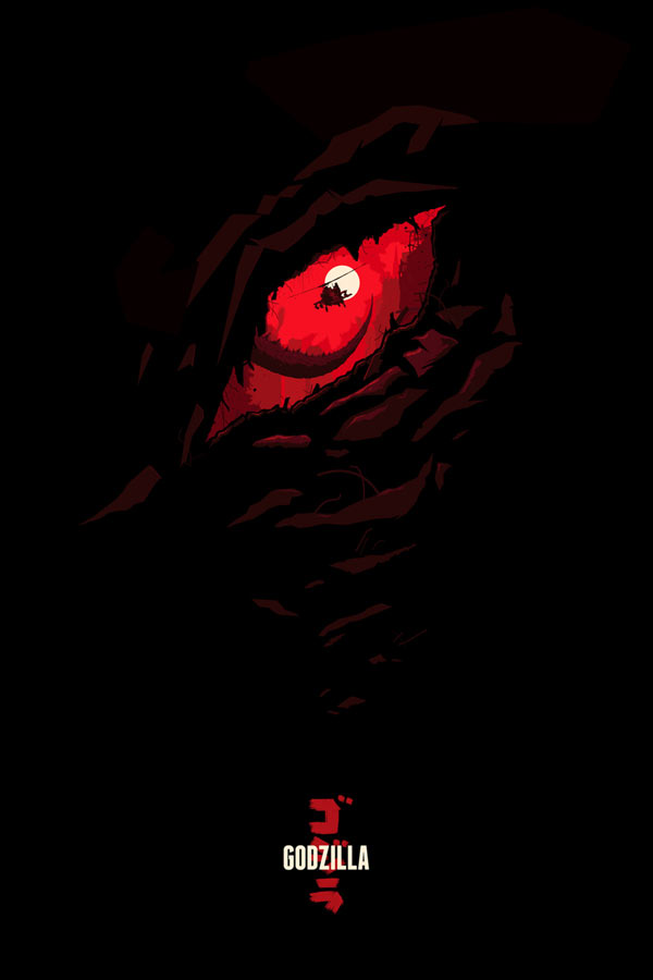 Unofficial alternative Godzilla movie poster illustration by Oli Riches