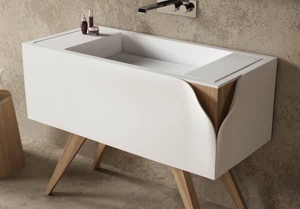 Wash basin with cabinet.