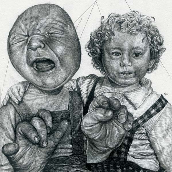 Pencil on paper drawing by Nicola Alessandrini