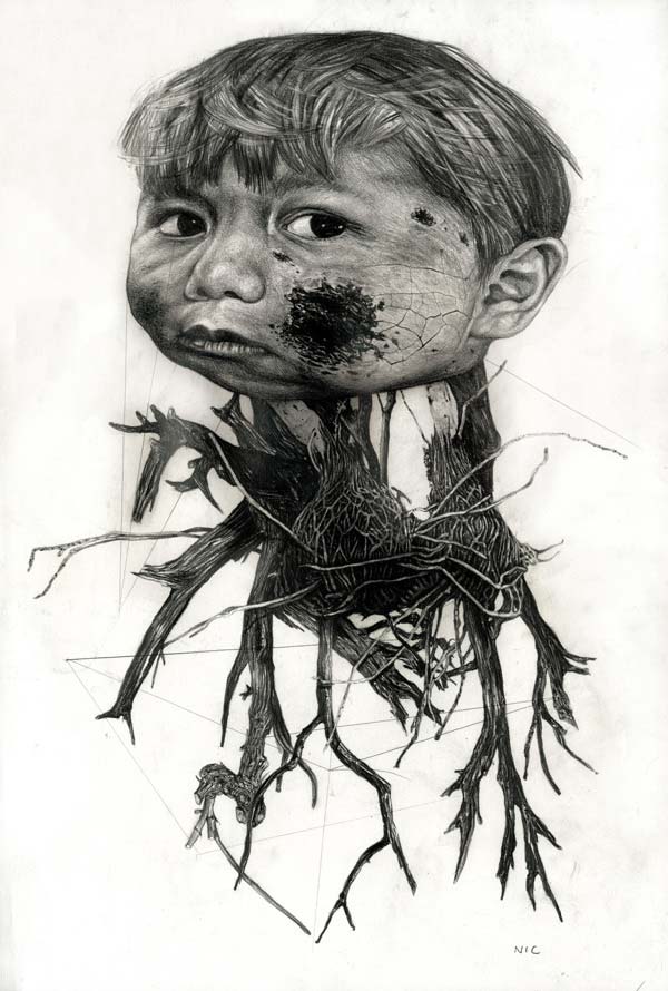 Pencil on paper drawing by Nicola Alessandrini