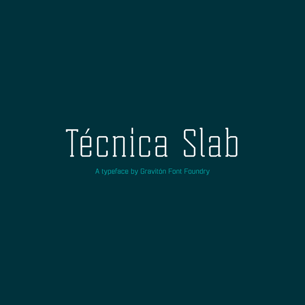 Tecnica Slab font family from Graviton