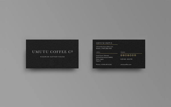 Umutu Coffee Co. Business Card Design by Anagrama