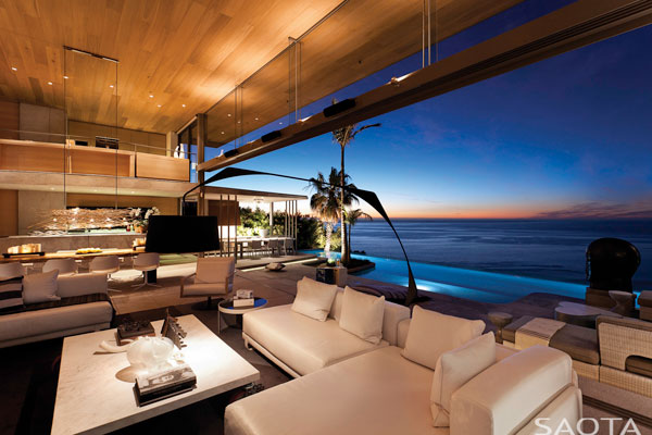 Lounge area of the De Wet 34 house in Bantry Bay, Cape Town, South Africa.