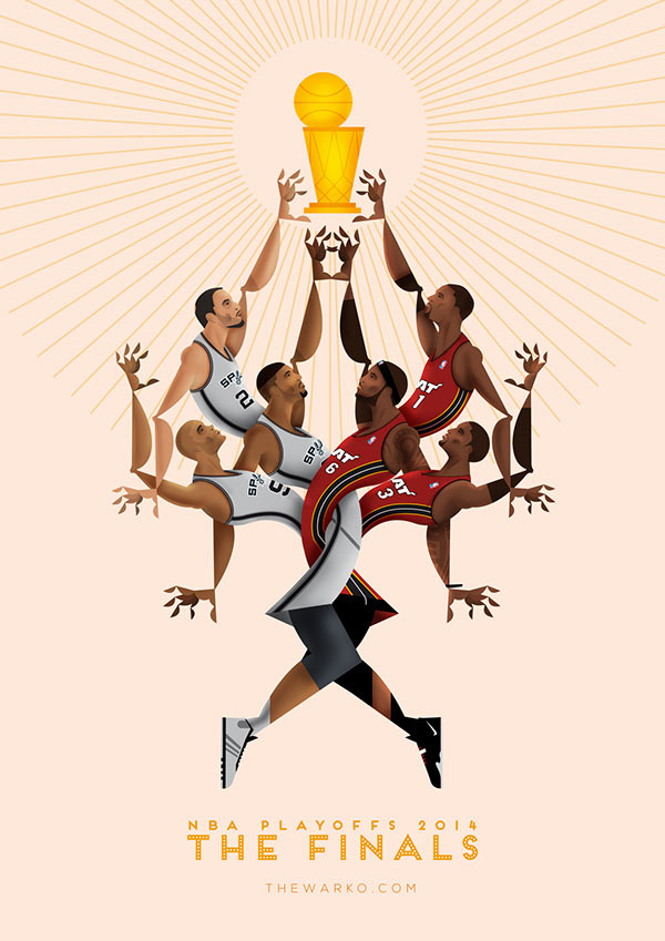 NBA Playoffs 2014 - The Finals - San Antonio Spurs vs Miami Heat - Illustrations by Davide Barco