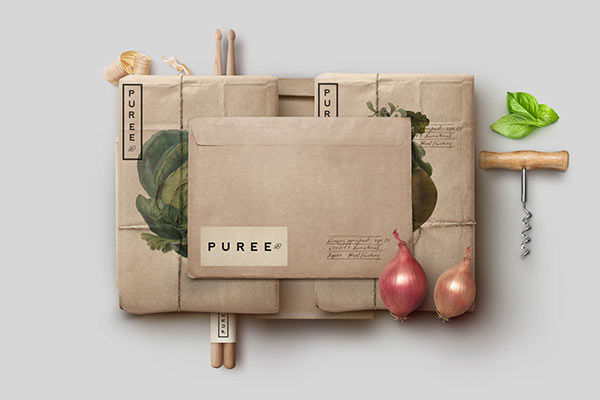 Puree Organics, a natural corporate identity design by Studioahamed.