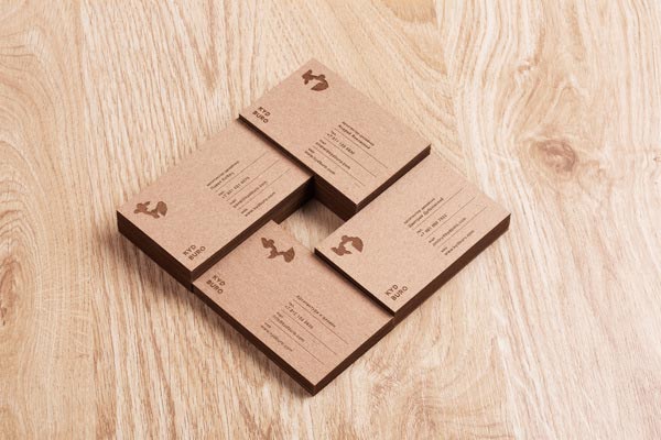 Business Cards with unbleached natureal paper