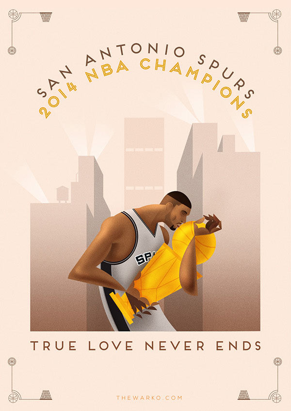 San Antonio Spurs - 2014 NBA Champions - Illustration series by Davide Barco