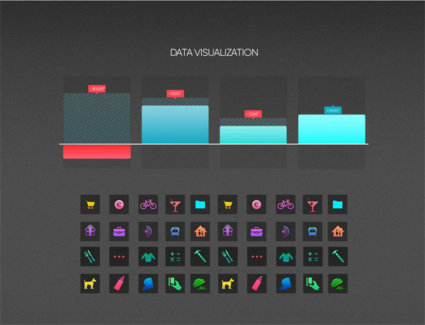 Flat designed data visualization