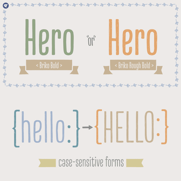 Briko is a handcrafted font family by Paul Chen with two weights, two styles, and case-sensitives forms.