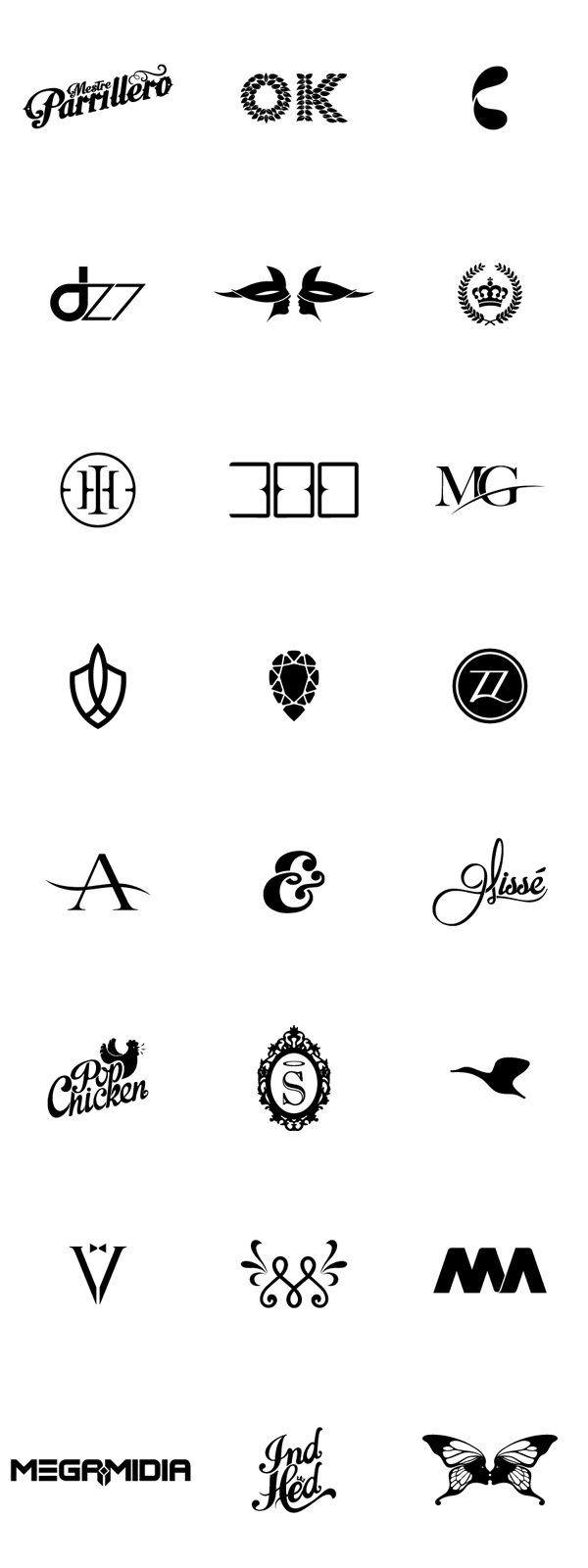 Collection of custom letterings and logos created by IndustriaHED™ Branding Co.