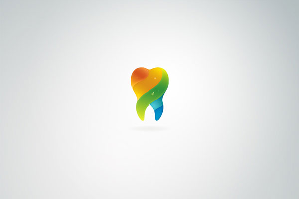 Colorful tooth logo by Maria Grønlund, a Danish graphic designer
