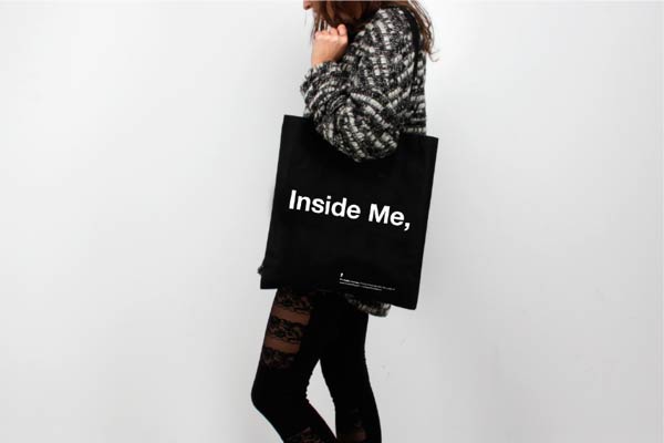 "Inside me," shopping bag