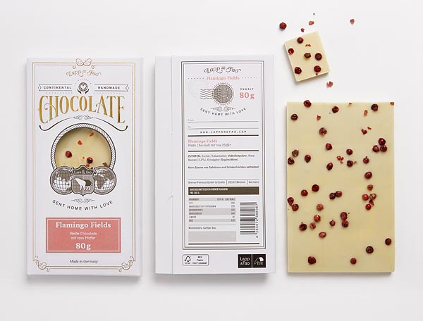 Lapp & Fao - white chocolate with selected ingredients.