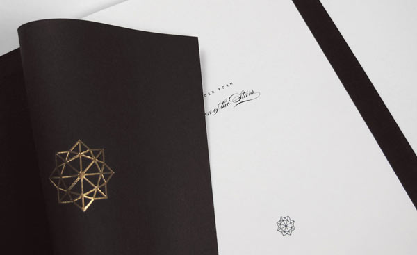 Noble black and white graphic design along with gold on first-class materials