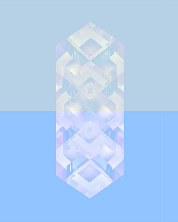 Reflections - mixed media artwork of crystal-like shapes