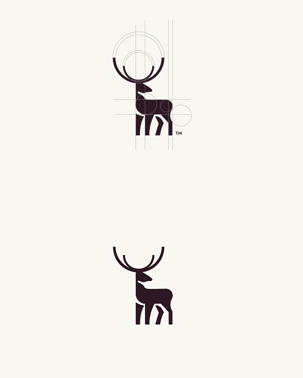 Simple deer logo illustration by Tom Anders Watkins